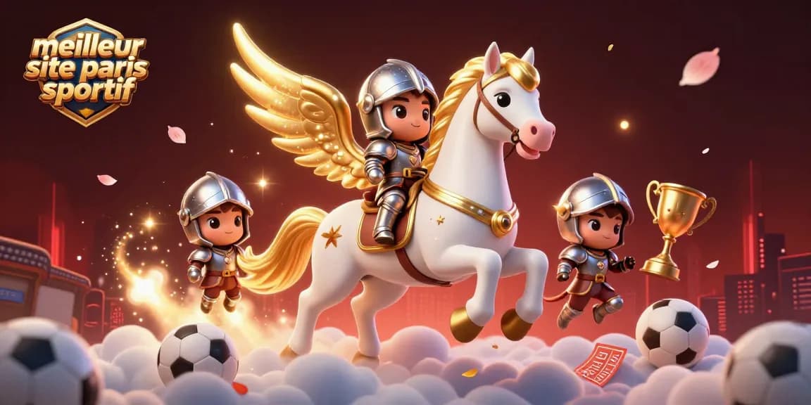 Visualisez le meilleur site de paris sportif avec des personnages fantastiques et des éléments de jeu dynamiques.