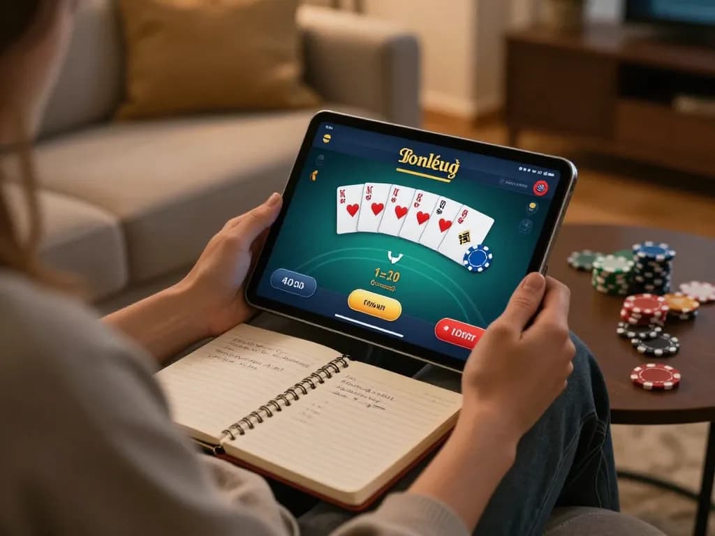 Enjoying online casino non aams per italiani on a tablet in a cozy home setting