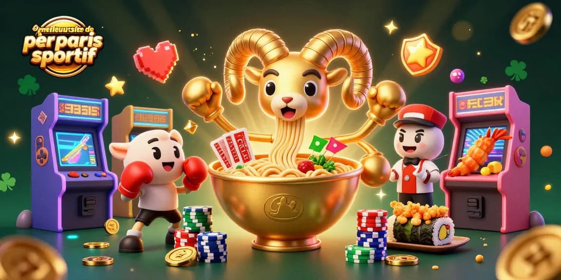 Visualisez le meilleur site de paris sportif avec des personnages de casino amusants et colorés.