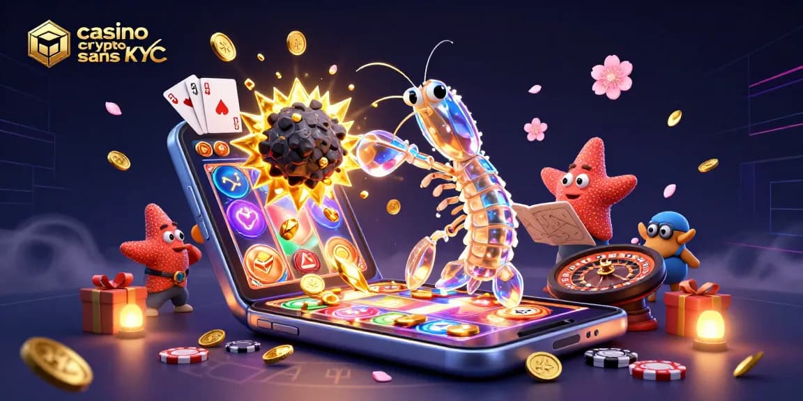 Gagnez des récompenses incroyables dans un casino crypto sans KYC avec ce samouraï mantis et des jeux dynamiques.