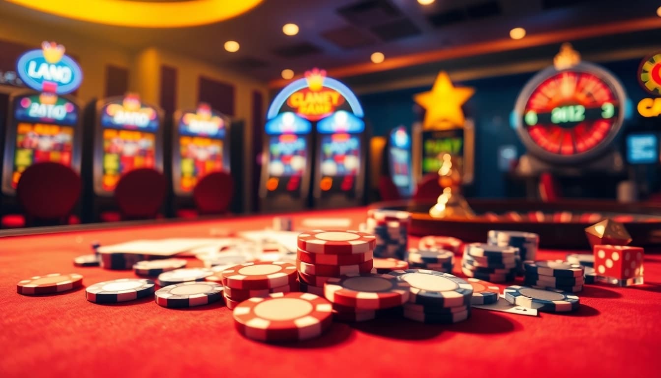 Masuk ke ibet44 login dengan suasana kasino yang meriah dan permainan yang menarik.
