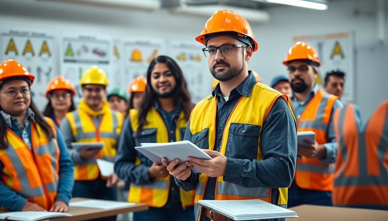 Engage in construction safety classes inside a bright training room with diverse participants.