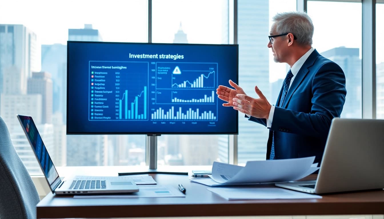 Expert discussing investment management San Antonio strategies in a modern office setting.