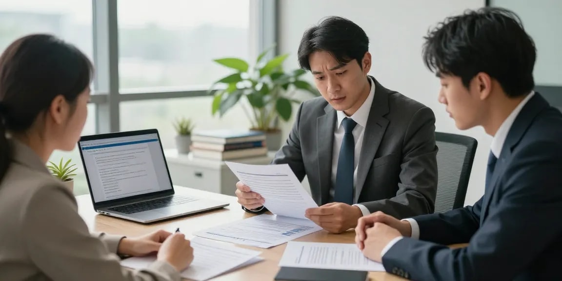 Understanding merchant cash advance lawsuit with a lawyer assisting a small business owner in a modern office.