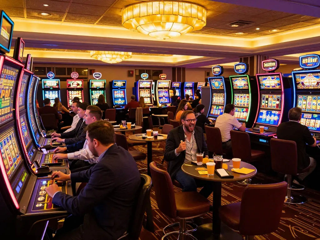 Rasakan sensasi slot paris888 dengan pemain merayakan kemenangan dan cahaya yang cerah