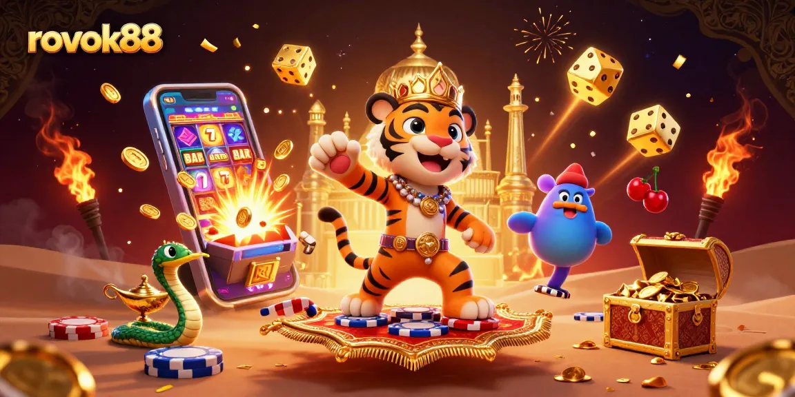 Experience excitement with rokok88's thrilling jackpot scene featuring vibrant casino elements.