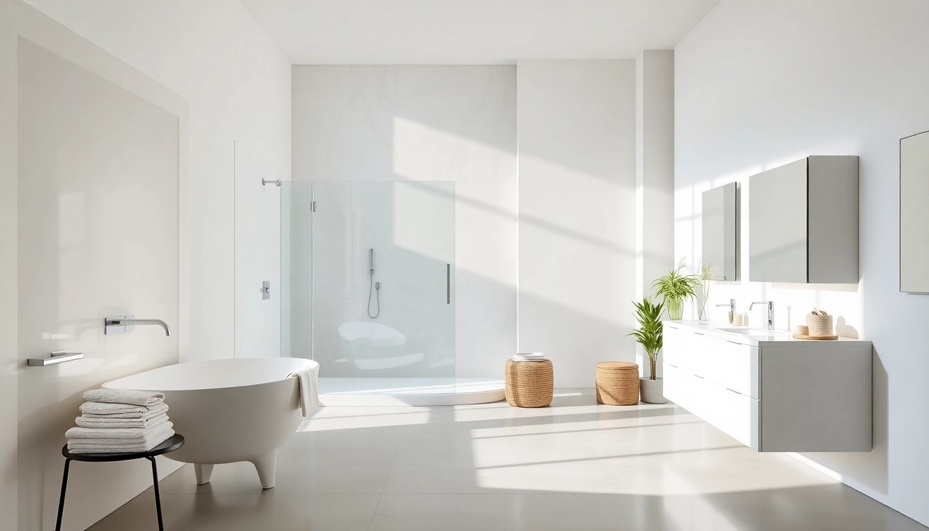 Sonni sanitär GmbH präsentiert elegante Duschwände und moderne Badezimmermöbel in einer stilvollen Umgebung.