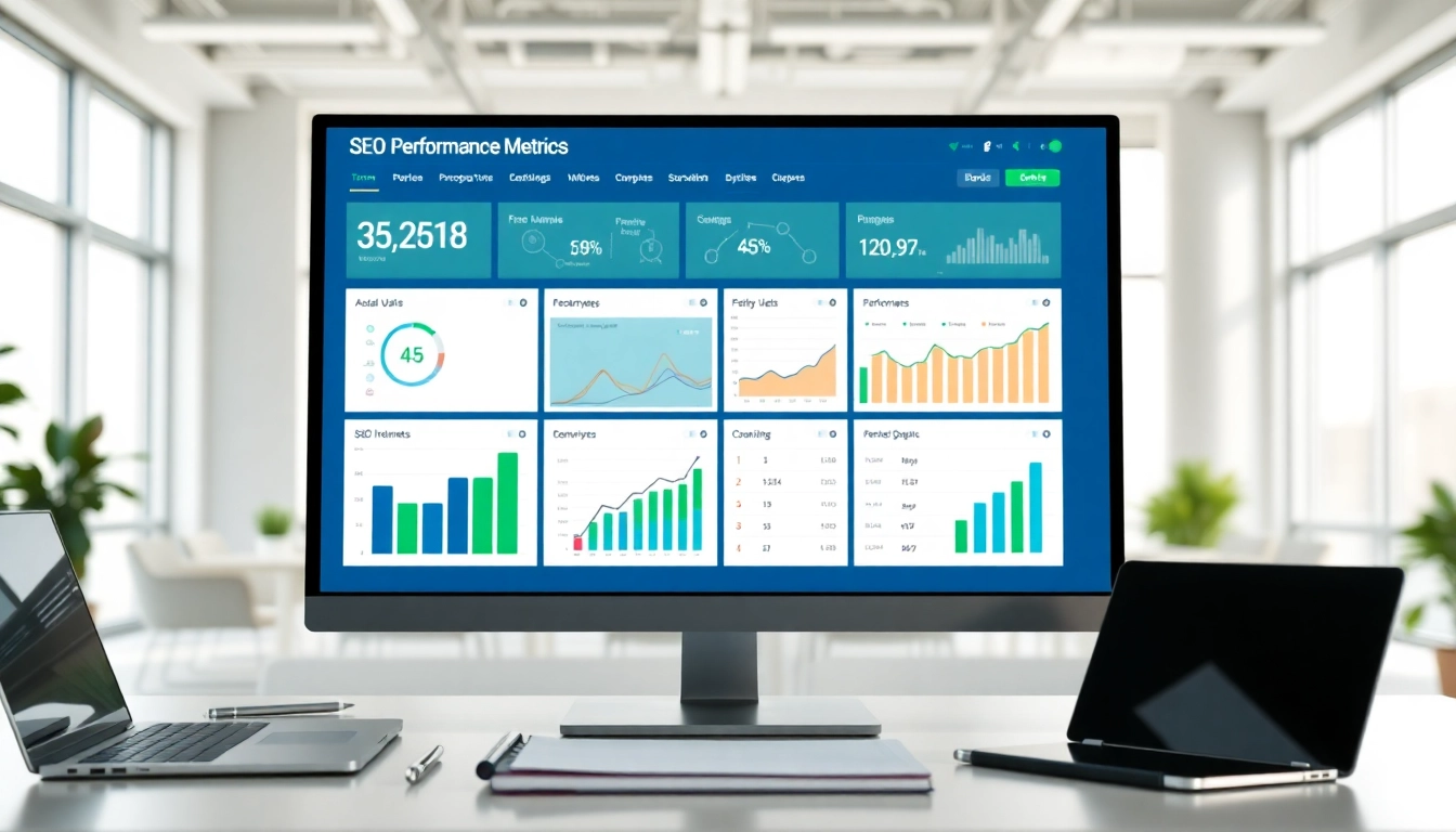 Visualizing SEO performance through data dashboards in a professional setting.