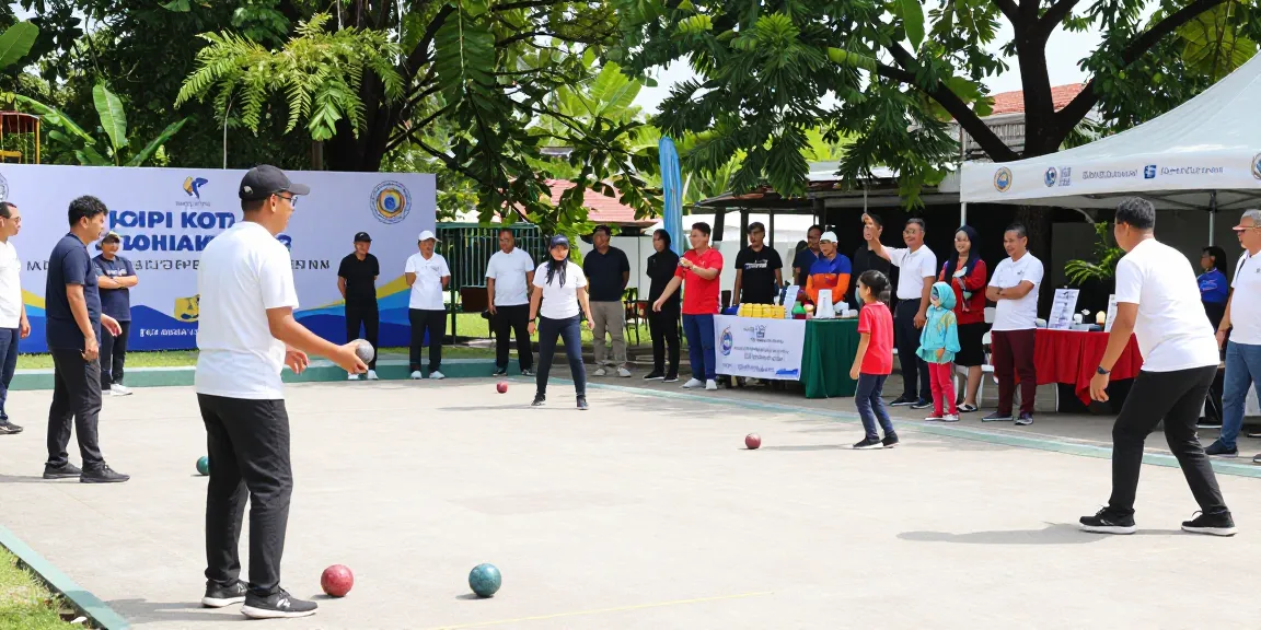 FOPI KOTA TARAKAN dalam pertandingan petanque di lapangan terbuka, melibatkan komunitas yang beragam.