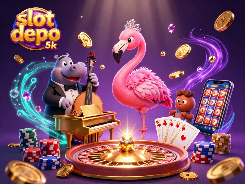 Experience thrilling gameplay with the slot depo 5k featuring vibrant characters and casino elements.