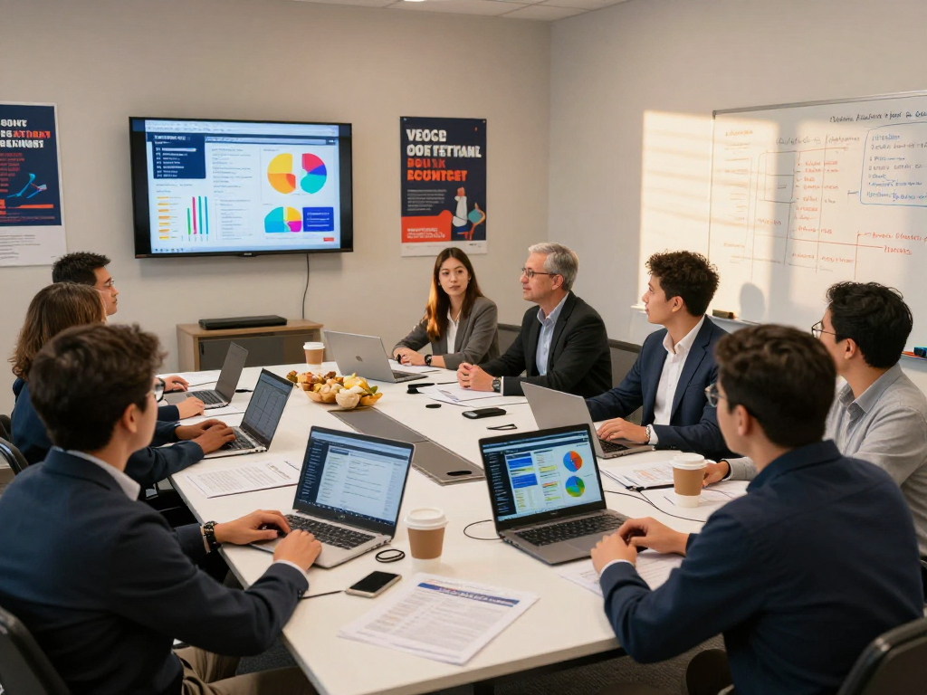 Dynamic political campaign meeting featuring campaign attribution tracking analysis and voter data.