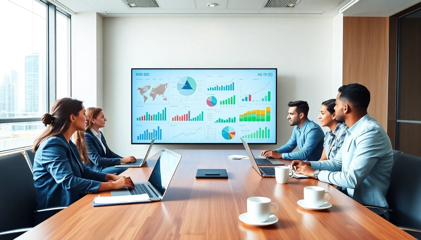 Engaged professionals conducting a Bid-No-Bid Analysis in a modern office setting.