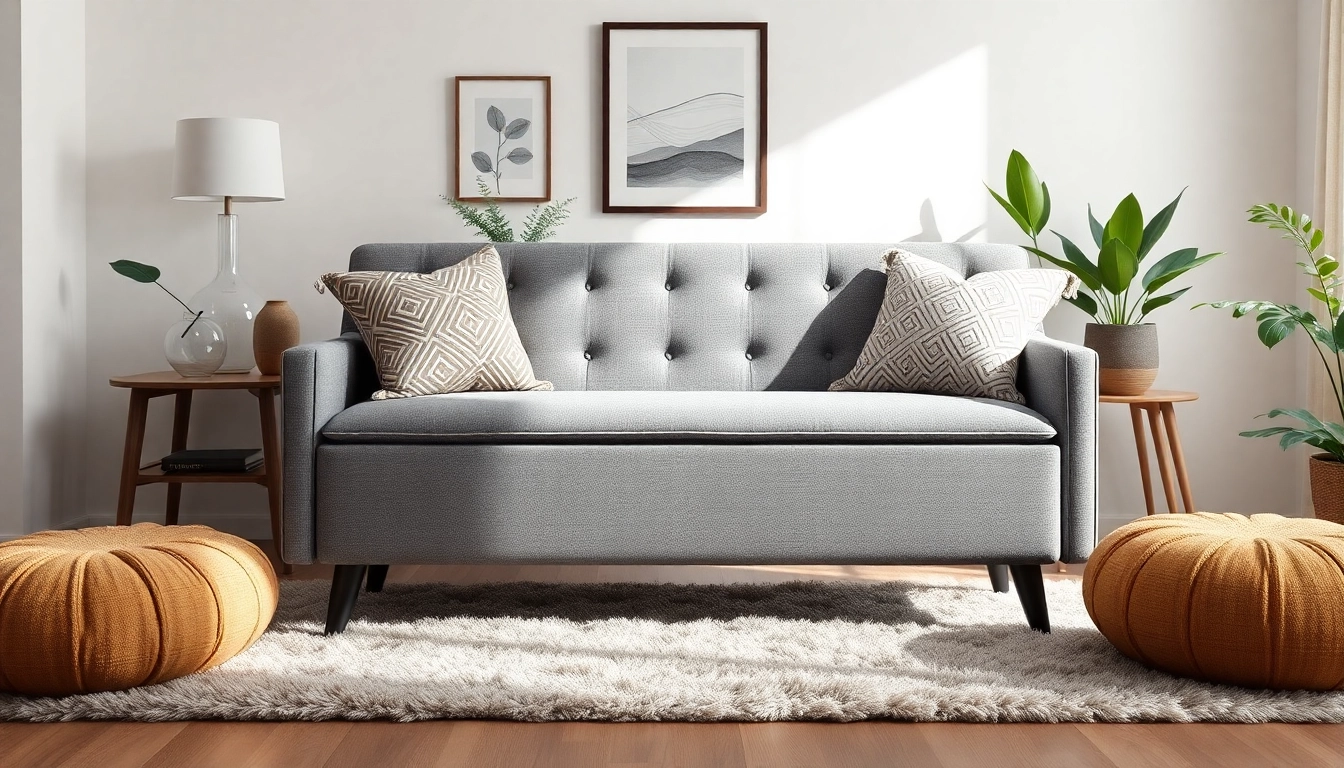 Stylish Storage Bench enhancing a cozy living room with decorative pillows and natural light.