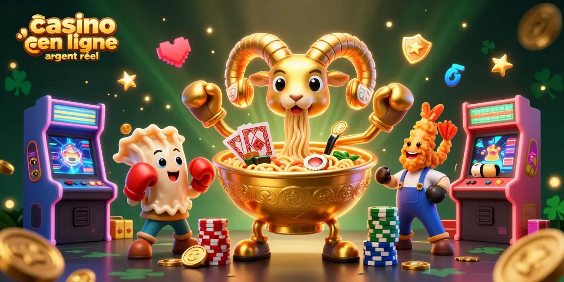 Jouez et gagnez au casino en ligne argent réel avec une illustration dynamique et colorée