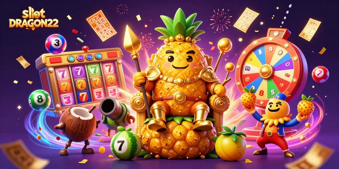 Spin the reels and win big with slot DRAGON222 in this vibrant casino illustration!