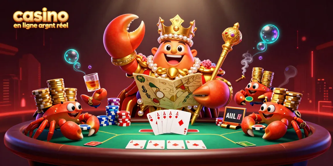 Jeu captivant de casino en ligne argent réel avec un crabe impérial et des serviteurs de crabes.