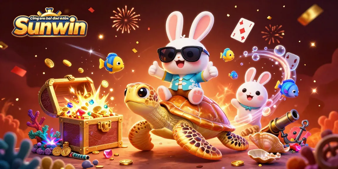 Experience the joy at Cổng game bài đổi thưởng Sunwin with a lucky rabbit and golden turtle.