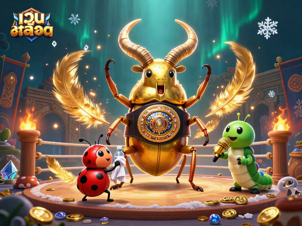 Experience intense action in เว็บสล็อต with a dynamic boxing match in a vibrant casino arena.