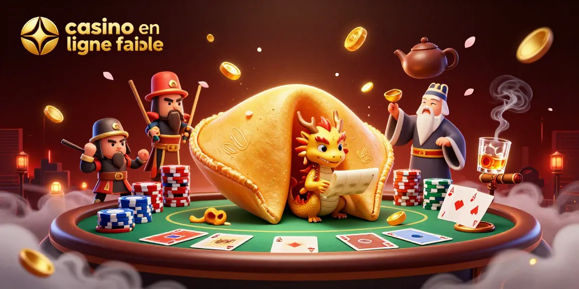 Visitez le casino en ligne fiable avec une scène de jeu immersive, où un dragon sage découvre un cookie de fortune étonnant.