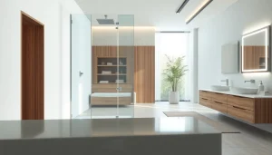 Admire sirhona fr bathroom design featuring a modern shower, LED mirror, and elegant furniture.