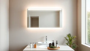 Spiegelschrank led mit stilvollem Design und angenehmer Beleuchtung im modernen Badezimmer