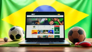 Showcase of best sportsbooks in Brazil with vibrant sports theme and modern online betting interface.