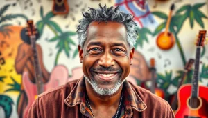 Leroy Silver performing in a colorful setting, showcasing his warmth and charisma.