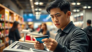 카드깡을 이용하여 포인트에서 카드 결제를 걱정하는 사람의 모습