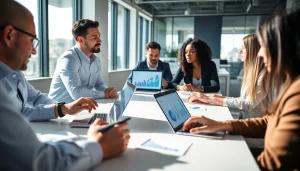 Understanding competitor pricing with team analysis in a bright office environment.