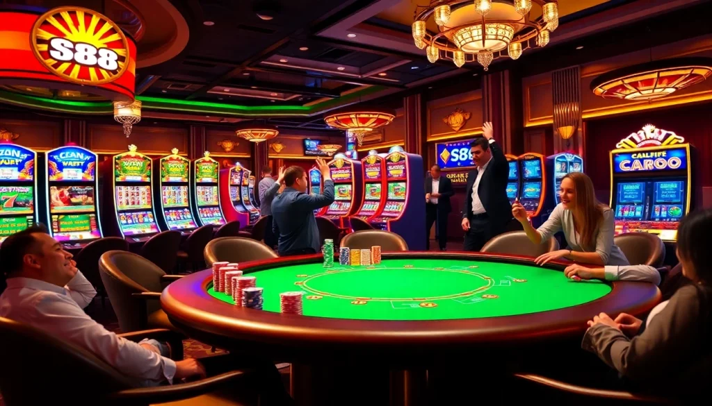 Experience the excitement at S8 casino with dynamic poker action and vibrant slot machines.