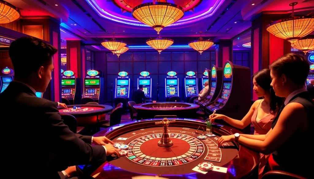 Experience the excitement of GO8 gaming with professional dealers and vibrant casino elements.