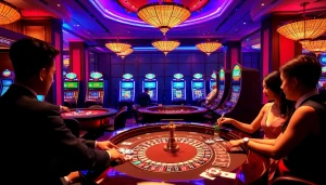 Experience the excitement of GO8 gaming with professional dealers and vibrant casino elements.
