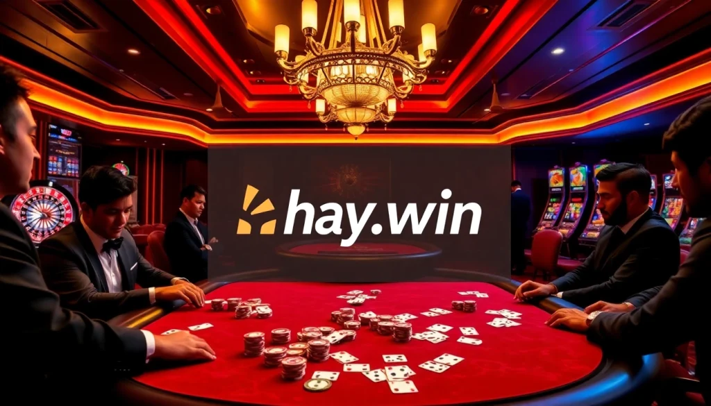 Experience the excitement of high-stakes poker at hay.win with luxury gaming tables and vibrant ambiance.