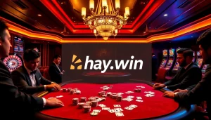Experience the excitement of high-stakes poker at hay.win with luxury gaming tables and vibrant ambiance.