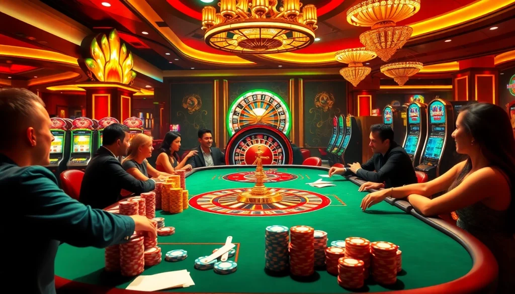 Experience thrilling gameplay in a luxurious casino setting with depo 5k excitement and vibrant gaming tables.