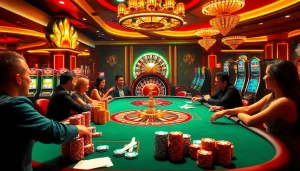 Experience thrilling gameplay in a luxurious casino setting with depo 5k excitement and vibrant gaming tables.