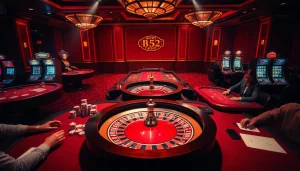 Experience the thrill of high-stakes gaming at the b52 casino tables with players in action.