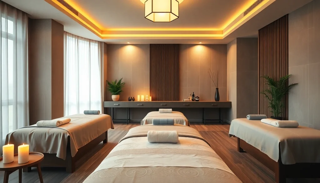편안한 색상과 조명으로 아늑한 하나무 마사지 스파 분위기.