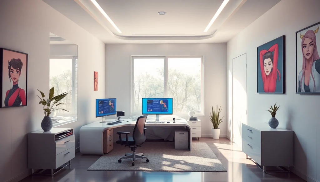 Explore advanced nsfw ai chatbots in a modern, immersive bedroom setting.