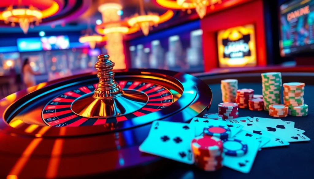 Vivez l'excitation du meilleur casino en ligne France avec des jetons de poker vibrants et une roulette qui tourne.