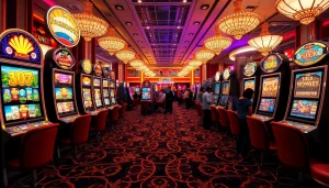 Exciting gameplay at slot pragmatic play machines in a vibrant casino setting.