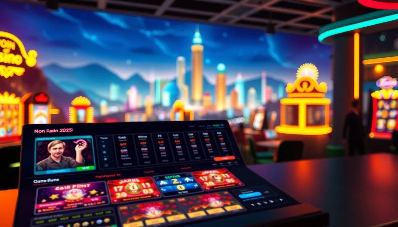 Engaging Non Uk Casino 2025 gaming interface featuring vibrant slots and lively atmosphere.